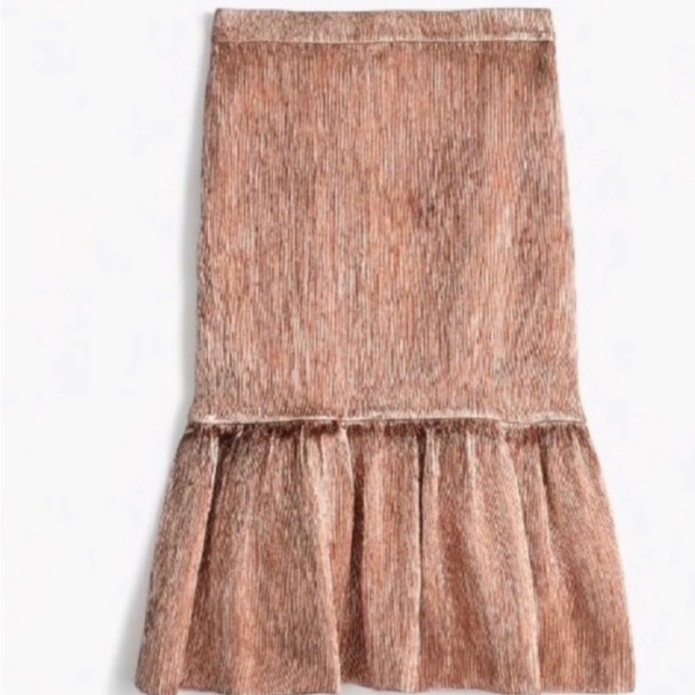 J. Crew Collection Rose Gold Fluted Skirt NWT